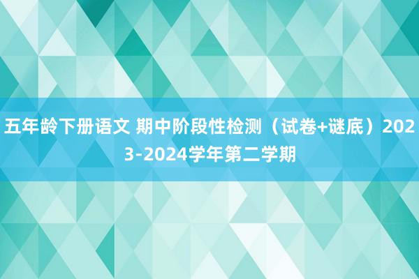 五年龄下册语文 期中阶段性检测（试卷+谜底）2023-2024学年第二学期