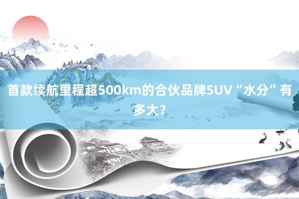 首款续航里程超500km的合伙品牌SUV“水分”有多大？