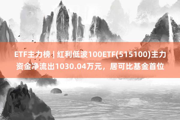 ETF主力榜 | 红利低波100ETF(515100)主力资金净流出1030.04万元，居可比基金首位