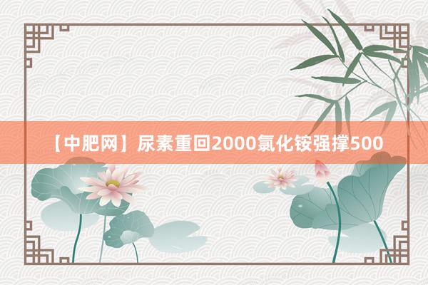 【中肥网】尿素重回2000　氯化铵强撑500