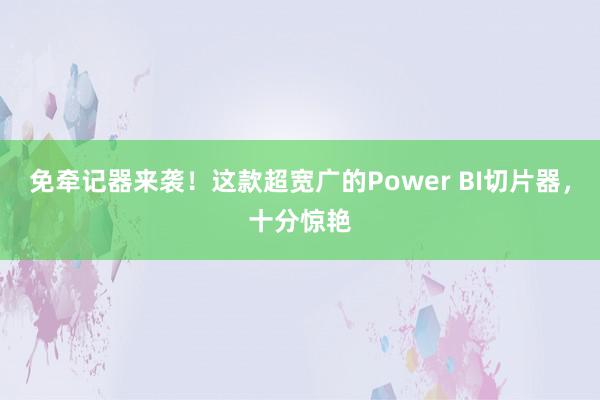 免牵记器来袭！这款超宽广的Power BI切片器，十分惊艳