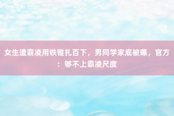 女生遭霸凌用铁锥扎百下，男同学家底被曝，官方：够不上霸凌尺度