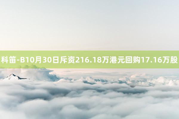 科笛-B10月30日斥资216.18万港元回购17.16万股