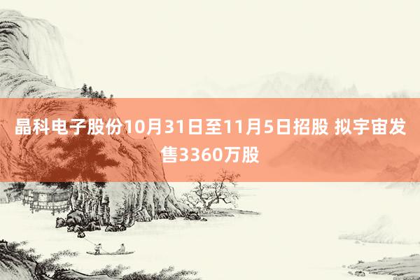 晶科电子股份10月31日至11月5日招股 拟宇宙发售3360万股